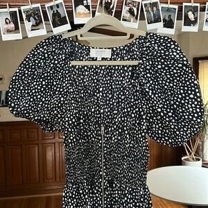 La Ligne Polka Dot Print Long Dress Size M